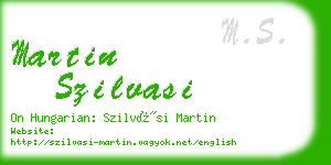 martin szilvasi business card
